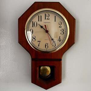 Pomerantz Ingraham Quartz Wall Clock with Pendulum